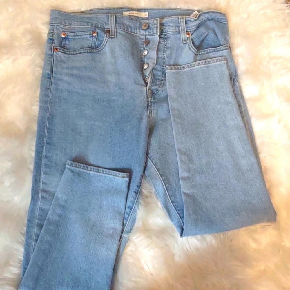 Levis Button Fly Wedgie Skinny Jeans